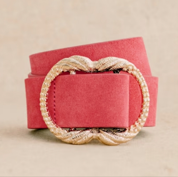 Sezane Artemis Belt, Peach, Size 80, NWT, From Paris, Comes With Floral Clutch - Picture 6 of 17